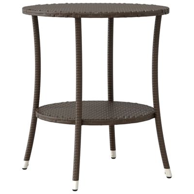 vidaXL Ensemble de bistro 3 pcs avec coussins marron résine tressée