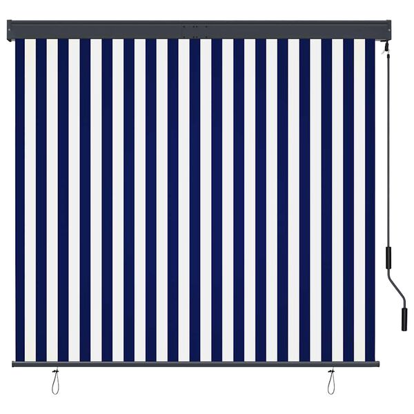 vidaXL Store roulant d'ext&eacute;rieur 160x250 cm Bleu et blanc