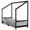 vidaXL Cadre de lit pour enfants noir 80x200 cm bois de pin massif