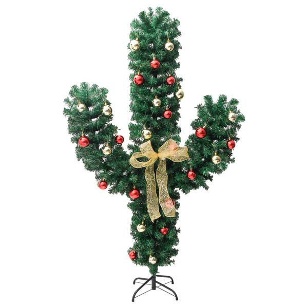 vidaXL Cactus de No&euml;l avec support et LED Vert 180 cm PVC