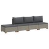 vidaXL 4 pc Ensemble de Salon en Rotin avec Coussins GENDT Gris Kubu