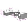 vidaXL Salon de jardin avec coussins 10 pcs gris clair r&eacute;sine tress&eacute;e