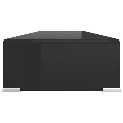 vidaXL Meuble TV/support pour moniteur 110x30x13 cm verre noir