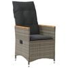 vidaXL Chaise inclinable de jardin avec coussins gris r&eacute;sine tress&eacute;e