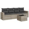 vidaXL Salon de jardin 5 pcs avec coussins gris clair r&eacute;sine tress&eacute;e