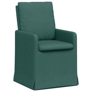 vidaXL Chaises de salle &agrave; manger 2 pc tissu Vert fonc&eacute; 57 x 67 x 98 cm