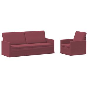 vidaXL Ensemble de Canap&eacute;s 2 pcs Bordeaux Tissu