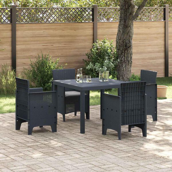 vidaXL Ensemble de salle &agrave; manger pour jardin 5 pcs Anthracite