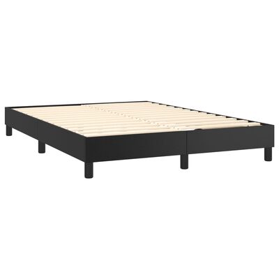 vidaXL Sommier à lattes de lit avec matelas Noir 140x200 cm Similicuir