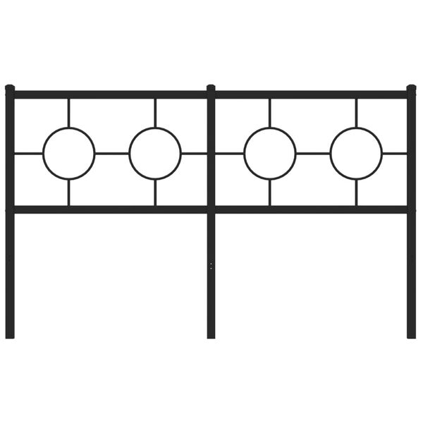 vidaXL Tête de lit métal noir 140 cm