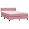vidaXL Sommier &agrave; lattes de lit avec matelas rose 160x210 cm velours