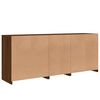 vidaXL Buffet avec lumières LED chêne marron 162x37x67 cm