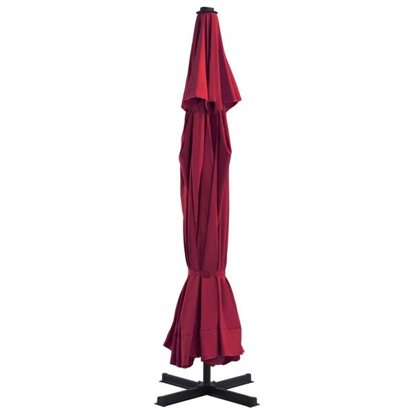 vidaXL Parasol de jardin avec base portable rouge
