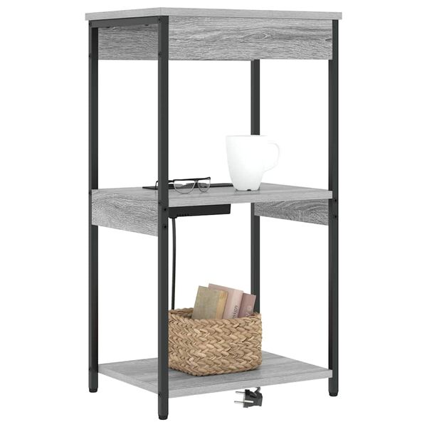 vidaXL Cabinet de chevet Gris Sonoma 41 x 31 x 76 cm Bois d'ing&eacute;nierie