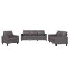 vidaXL Ensemble de canap&eacute;s 3 pcs avec coussins Gris Similicuir
