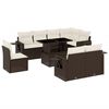 vidaXL Salon de jardin avec coussins 9 pcs marron r&eacute;sine tress&eacute;e