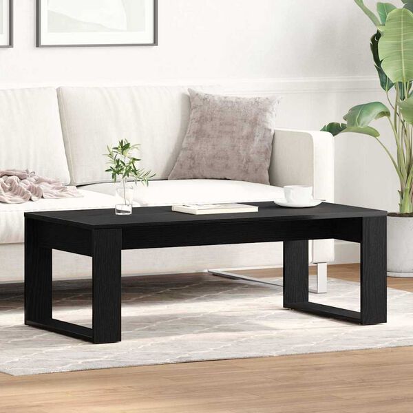 vidaXL Table Basse Ch&ecirc;ne noir 102 x 50 x 35 cm Bois d'ing&eacute;nierie