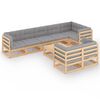 vidaXL Salon de jardin 9 pcs avec coussins Bois de pin massif