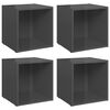 vidaXL Meubles TV 4 pcs gris brillant 37x35x37 cm bois d&rsquo;ing&eacute;nierie