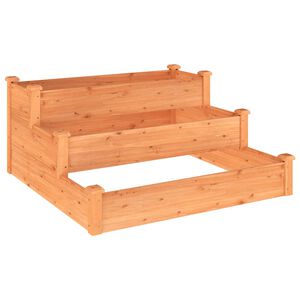 vidaXL Lit sur&eacute;lev&eacute; de jardin marron 120x120x56cm bois massif de sapin
