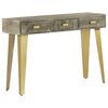 vidaXL Table console Bois de manguier Gris avec laiton 110x35x76 cm
