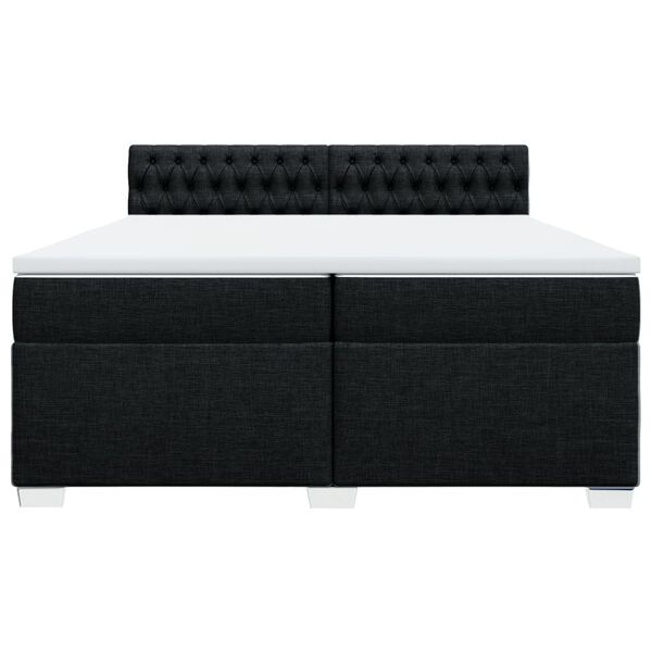 vidaXL Sommier &agrave; lattes de lit avec matelas Noir 200x200 cm Tissu