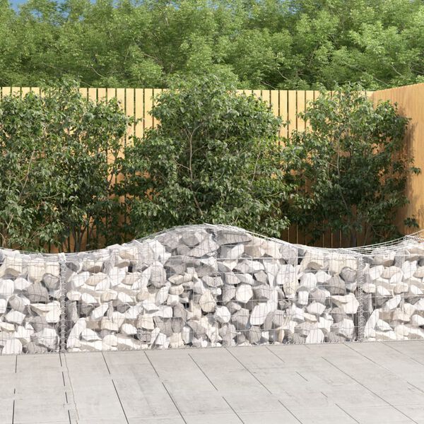 vidaXL Paniers à gabions arqués 15 pcs 200x50x60/80 cm fer galvanisé