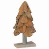 vidaXL Sapin de No&euml;l avec support Marron 60 cm Bois de teck solide