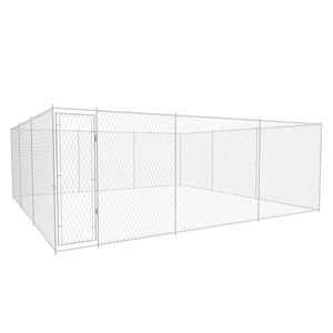 vidaXL Chenil ext&eacute;rieur pour chiens Acier galvanis&eacute; 570x570x185 cm