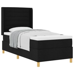 vidaXL Lit &agrave; ressorts avec matelas Noir 80 x 200 cm tissu
