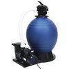 vidaXL Filtre &agrave; sable avec vanne 7 voies et pompe 1000 W Bleu et noir
