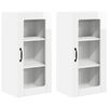 vidaXL Cabinet en verre mural PORTO 2 pcs Blanc brillant