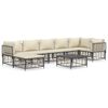 vidaXL Salon de jardin 8 pcs avec coussins anthracite r&eacute;sine tress&eacute;e