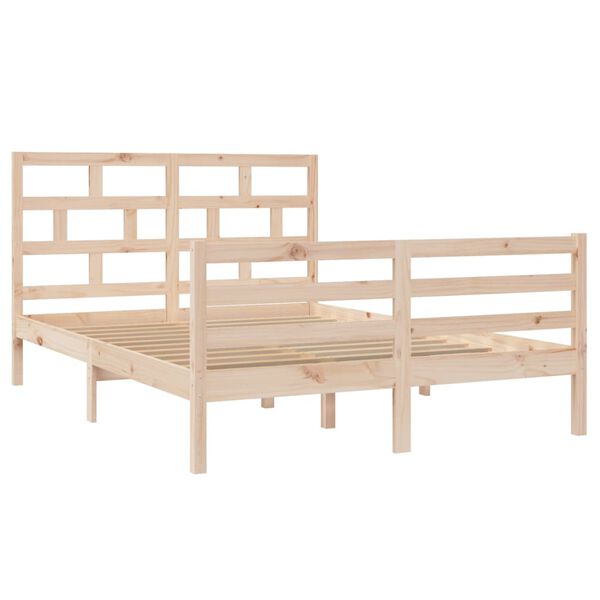 vidaXL Cadre de lit sans matelas bois massif 140x200 cm