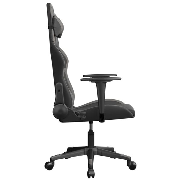 vidaXL Chaise de jeu Noir et gris Similicuir