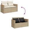 vidaXL Salon de jardin avec coussins 8 pcs beige résine tressée