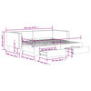 vidaXL Lit de jour avec gigogne et tiroirs sans matelas 90x200 cm