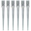 vidaXL Piquets au sol 6 pcs Argent&eacute; 8x8x76 cm Acier galvanis&eacute;