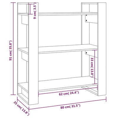 vidaXL Bibliothèque/Séparateur de pièce 80x35x91 cm Pin massif