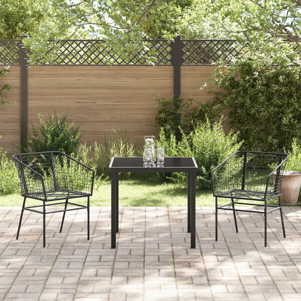 vidaXL Ensemble de salle à manger pour jardin 5 pcs Noir polyrotin