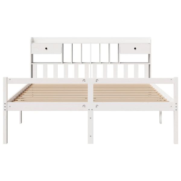 vidaXL Lit biblioth&egrave;que sans matelas blanc 180x200 cm bois pin massif