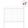 vidaXL Cl&ocirc;ture de jardin 7 pcs Blanc 170 x 165 cm
