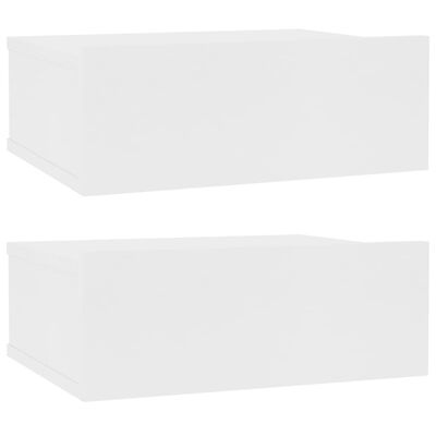 vidaXL Tables de chevet flottantes 2 pcs Blanc bois d’ingénierie