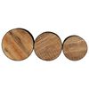 vidaXL Tables de bar forme tambour 3 pcs bois de manguier massif brut