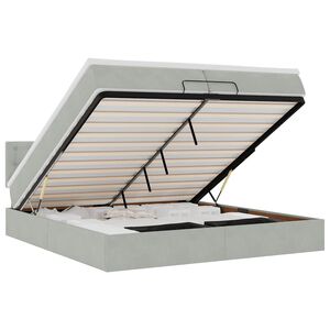 VidaXL Cadre de lit ottoman avec matelas gris clair 200x200 cm velours