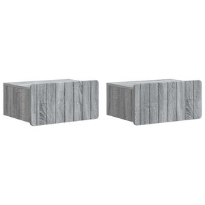 vidaXL Cabinet de chevet mural 2 pcs Sonoma gris 49 x 34,5 x 24 cm