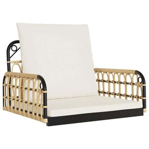 vidaXL Balancelle avec coussins 63x58x39 cm r&eacute;sine tress&eacute;e acier