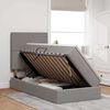 vidaXL Lit avec rangement et matelas Taupe 90 x 200 cm Polyester