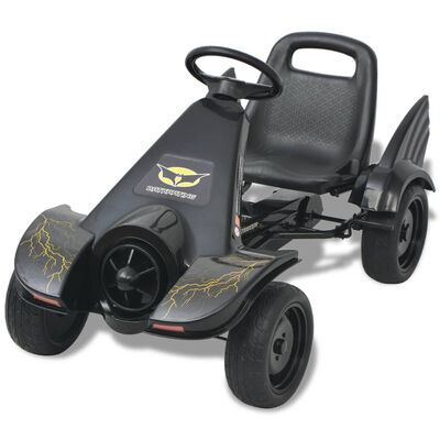 vidaXL Kart à pédale avec siège ajustable Noir