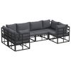 vidaXL Ensemble de canap&eacute; de jardin 6 pc Noir Aluminium